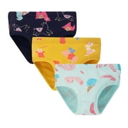 Coerni Teen Girls Underwear Cotton Stretch Briefs Comfy Mid Rise Panties 3 Pack Girls Cute Print Briefs Shorts